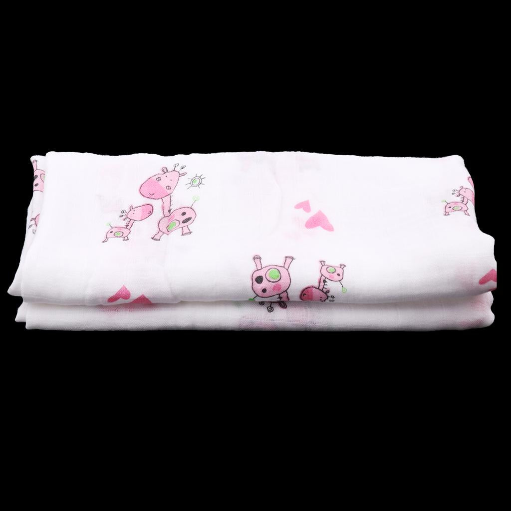 Soft Muslin Baby Swaddling Blanket Newborn Infant Cotton Swaddle Towel Deer