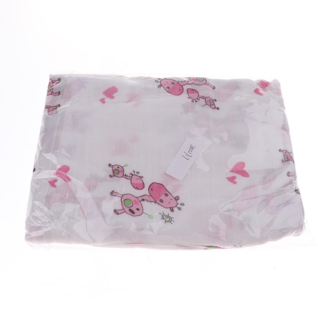 Soft Muslin Baby Swaddling Blanket Newborn Infant Cotton Swaddle Towel Deer