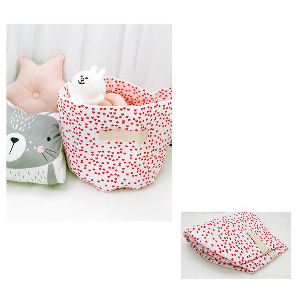 Baby Toys Storage Laundry Basket Bags Cartoon Storage Canvas Bags Red