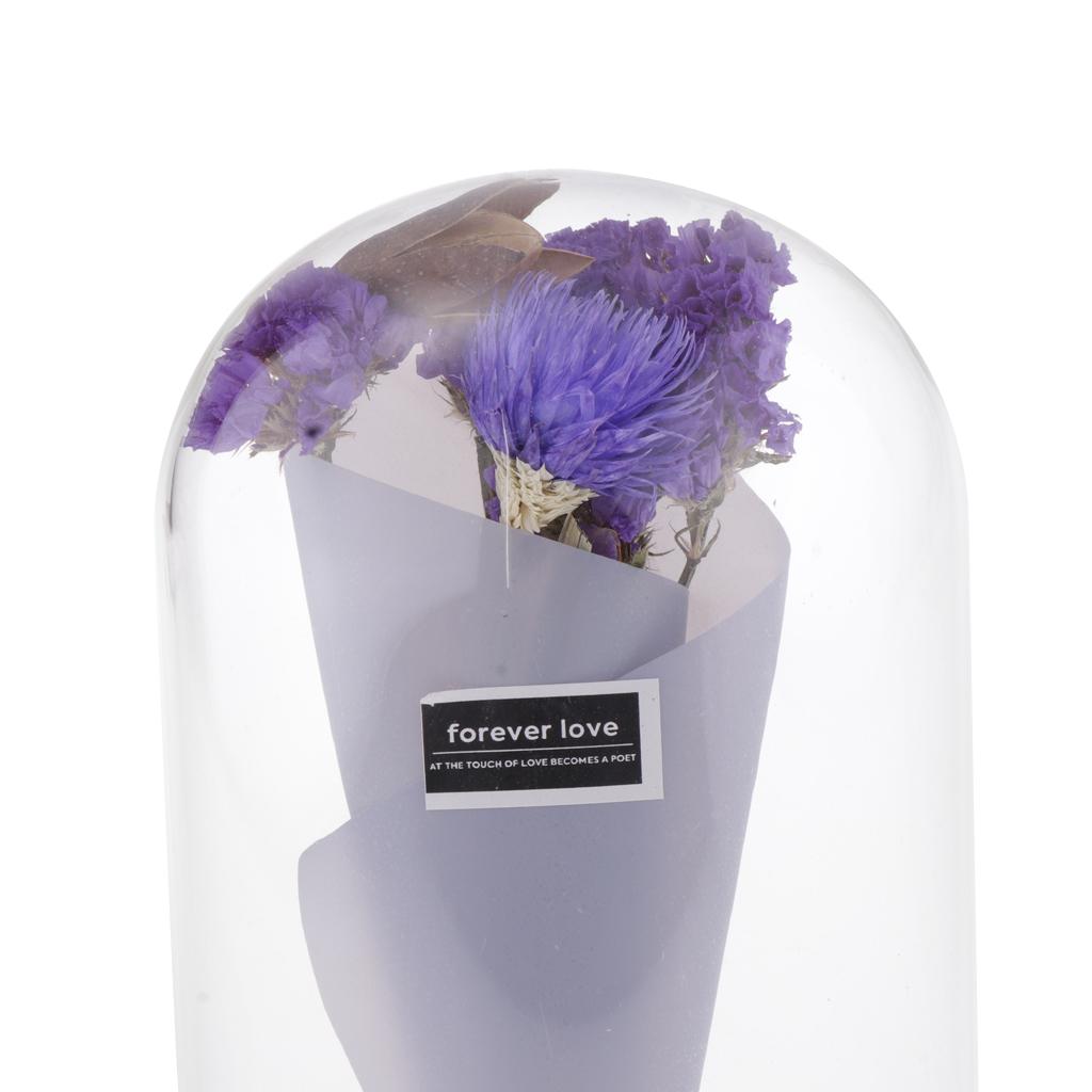 Romantic Dried Flower Plant Ornament Micro Landscape Terrarium Purple