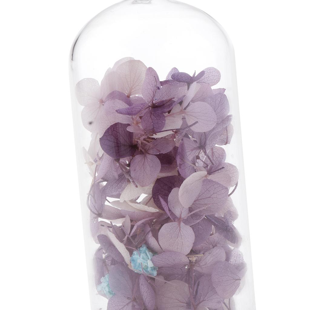 Wedding Preserved Hydrangea Flower Glass Display Valentines Gifts Purple
