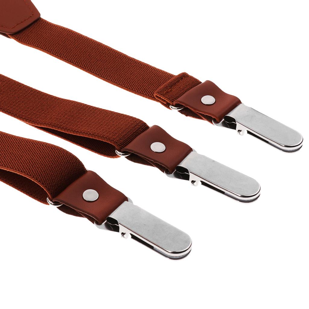 Adjustable Suspender Clip-on Braces and Bow Tie Set for Baby Brown