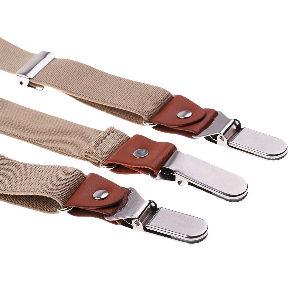 Adjustable Suspender Clip-on Braces and Bow Tie Set for Baby Khaki