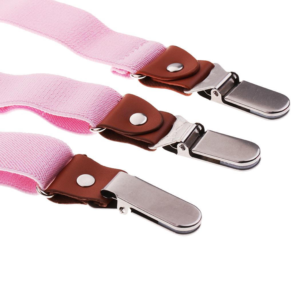 Adjustable Suspender Clip-on Braces and Bow Tie Set for Baby Pink