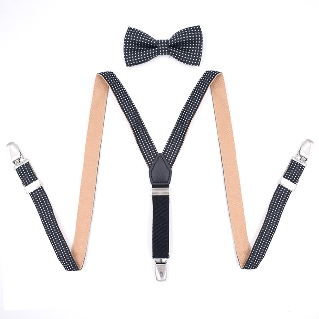 Child Kids Clip-on Suspenders Elastic Y-Shape Adjustable Braces Black