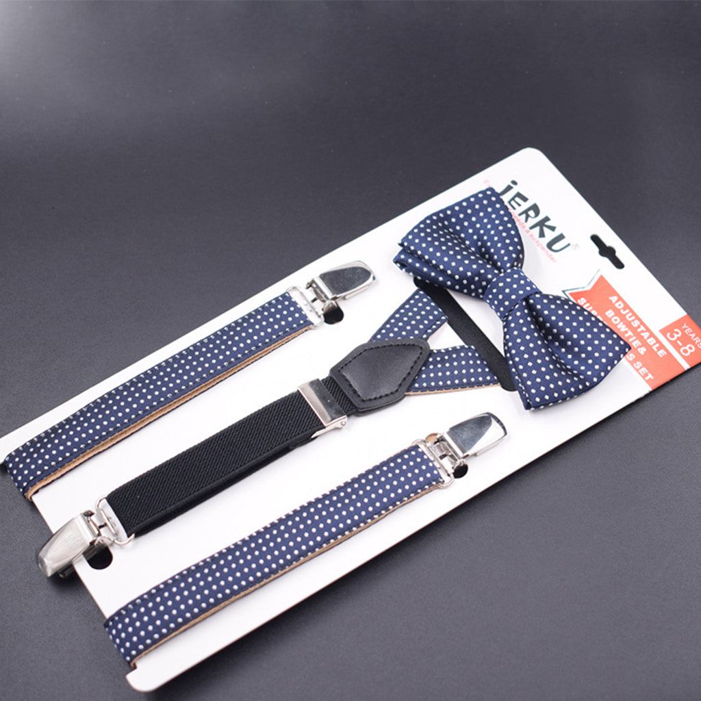 Child Kids Clip-on Suspenders Elastic Y-Shape Adjustable Braces Navy