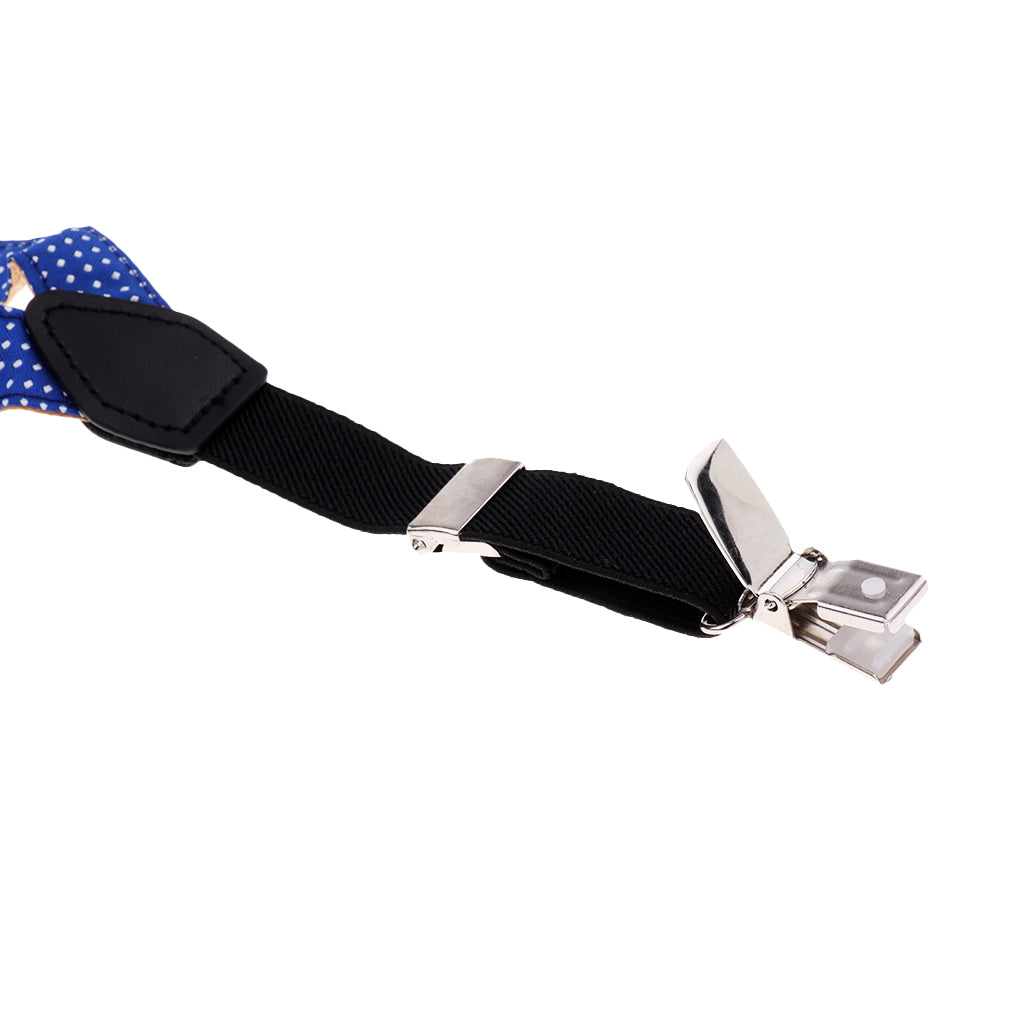 Child Kids Clip-on Suspenders Elastic Y-Shape Adjustable Braces Blue