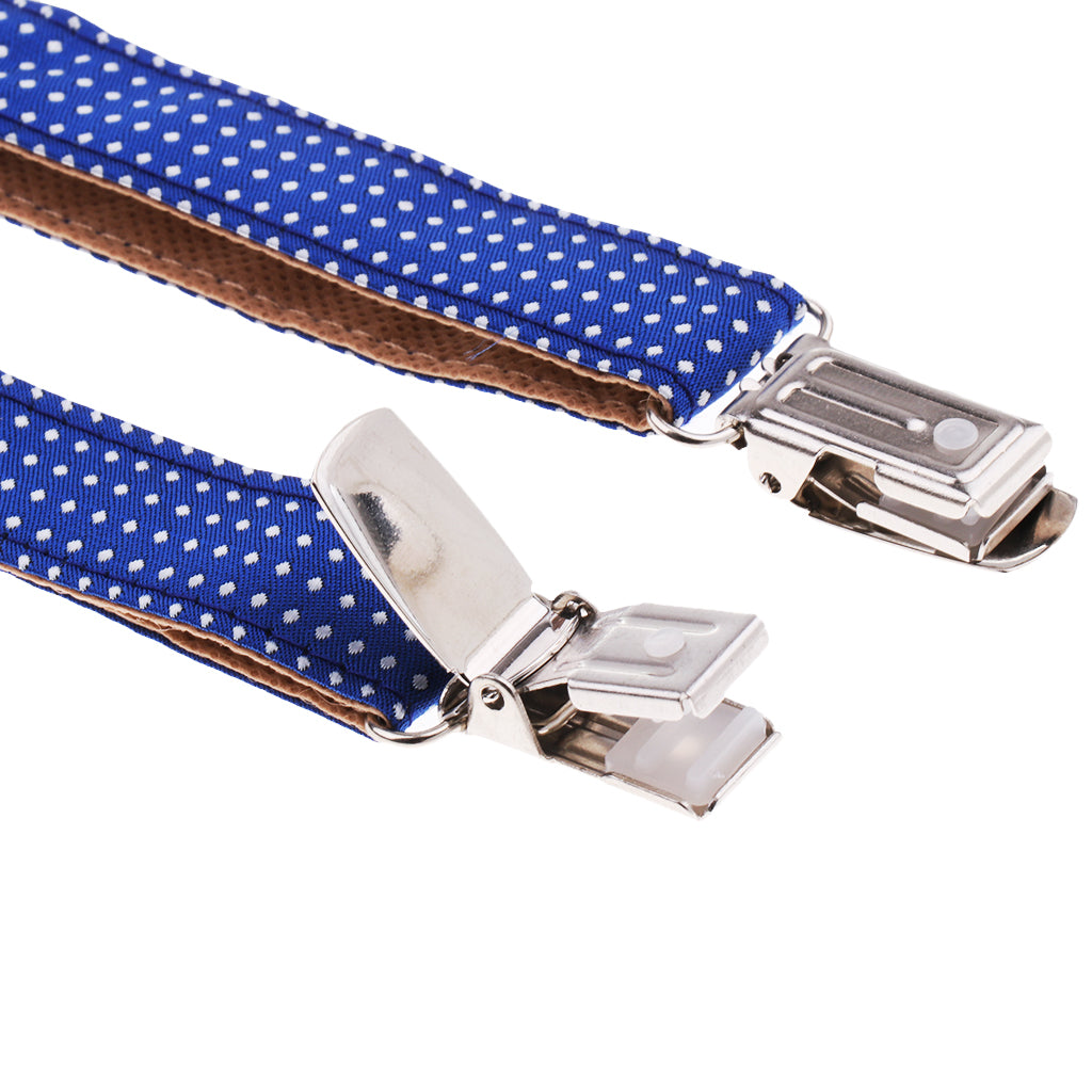 Child Kids Clip-on Suspenders Elastic Y-Shape Adjustable Braces Blue