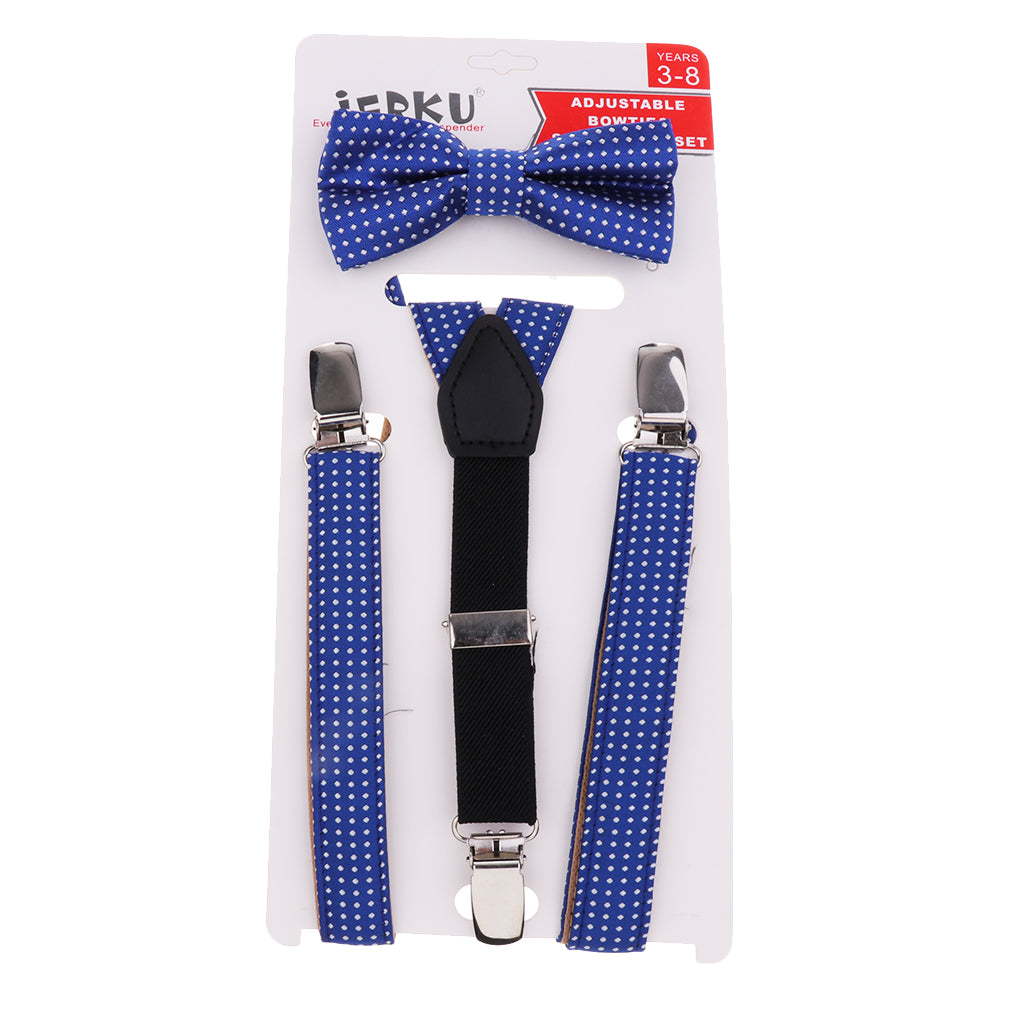 Child Kids Clip-on Suspenders Elastic Y-Shape Adjustable Braces Blue