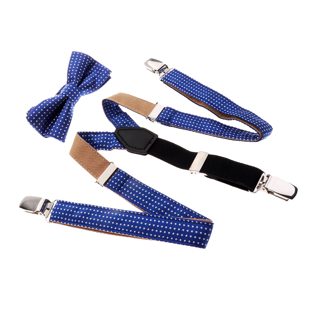 Child Kids Clip-on Suspenders Elastic Y-Shape Adjustable Braces Blue