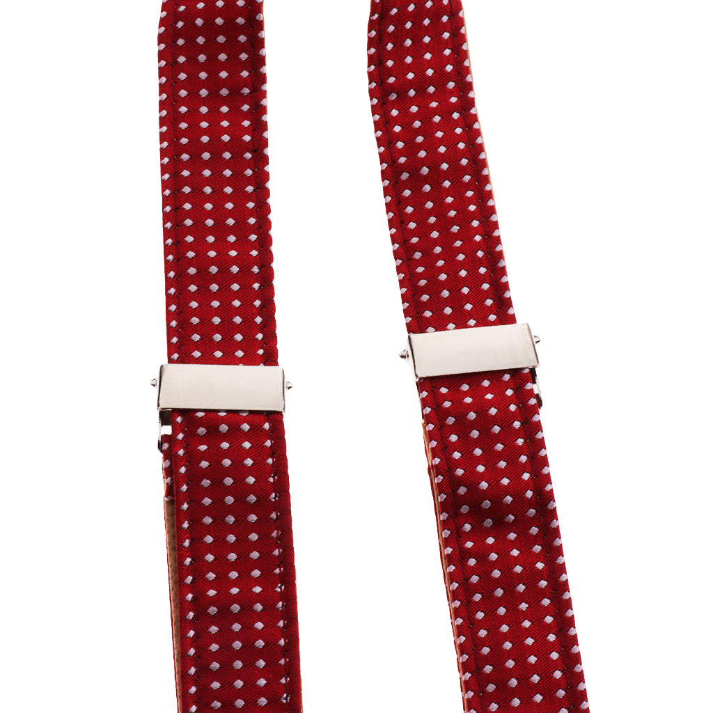 Child Kids Clip-on Suspenders Elastic Y-Shape Adjustable Braces Wine Red