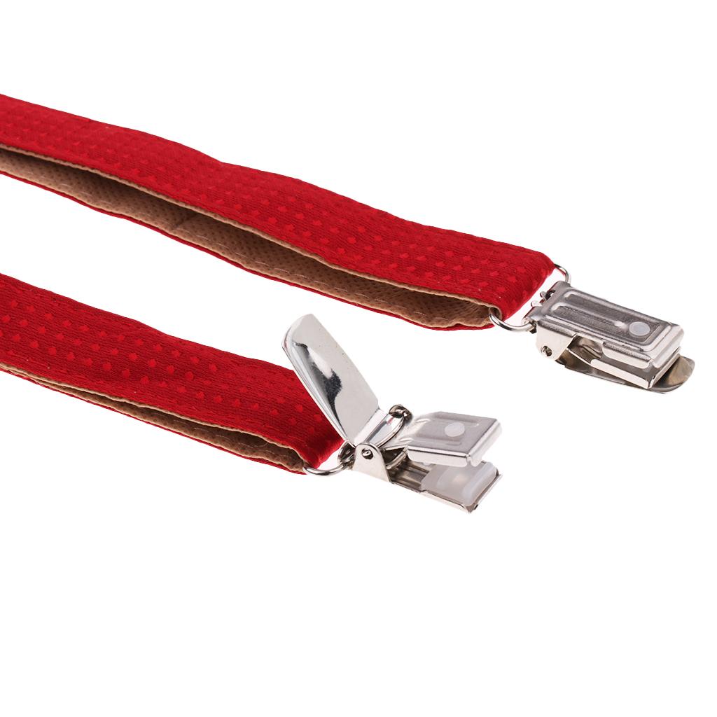 Child Kids Clip-on Suspenders Elastic Y-Shape Adjustable Braces Red