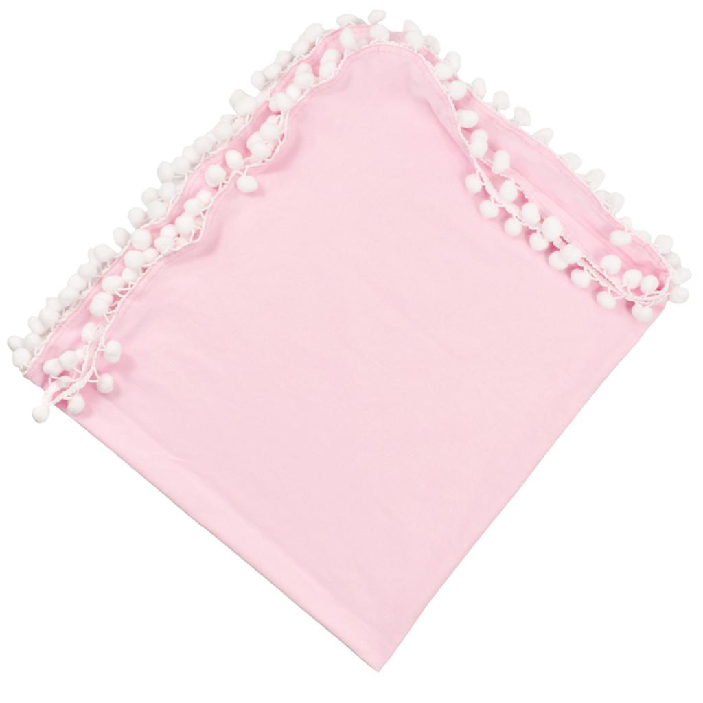 Soft 100% Cotton Muslin Prom Prom Swaddle Blanket for Baby Pink