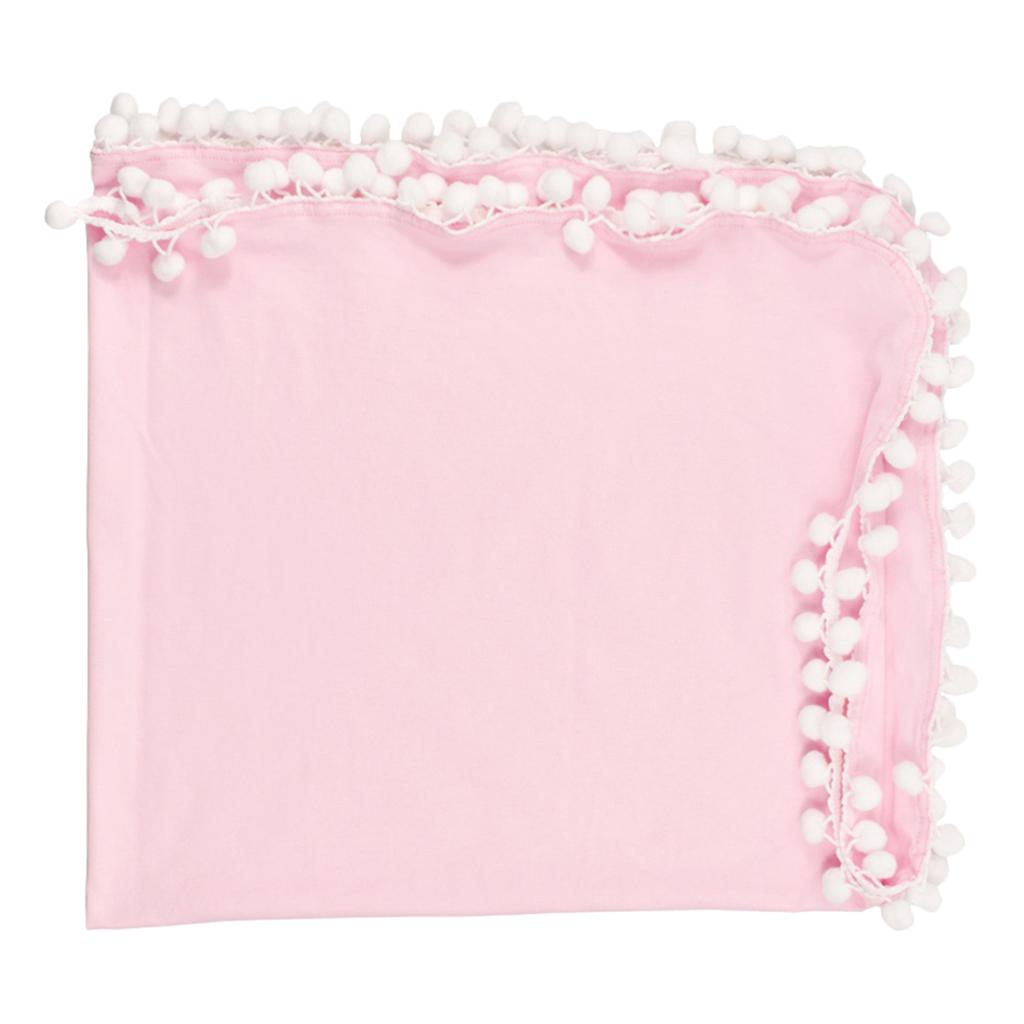 Soft 100% Cotton Muslin Prom Prom Swaddle Blanket for Baby Pink