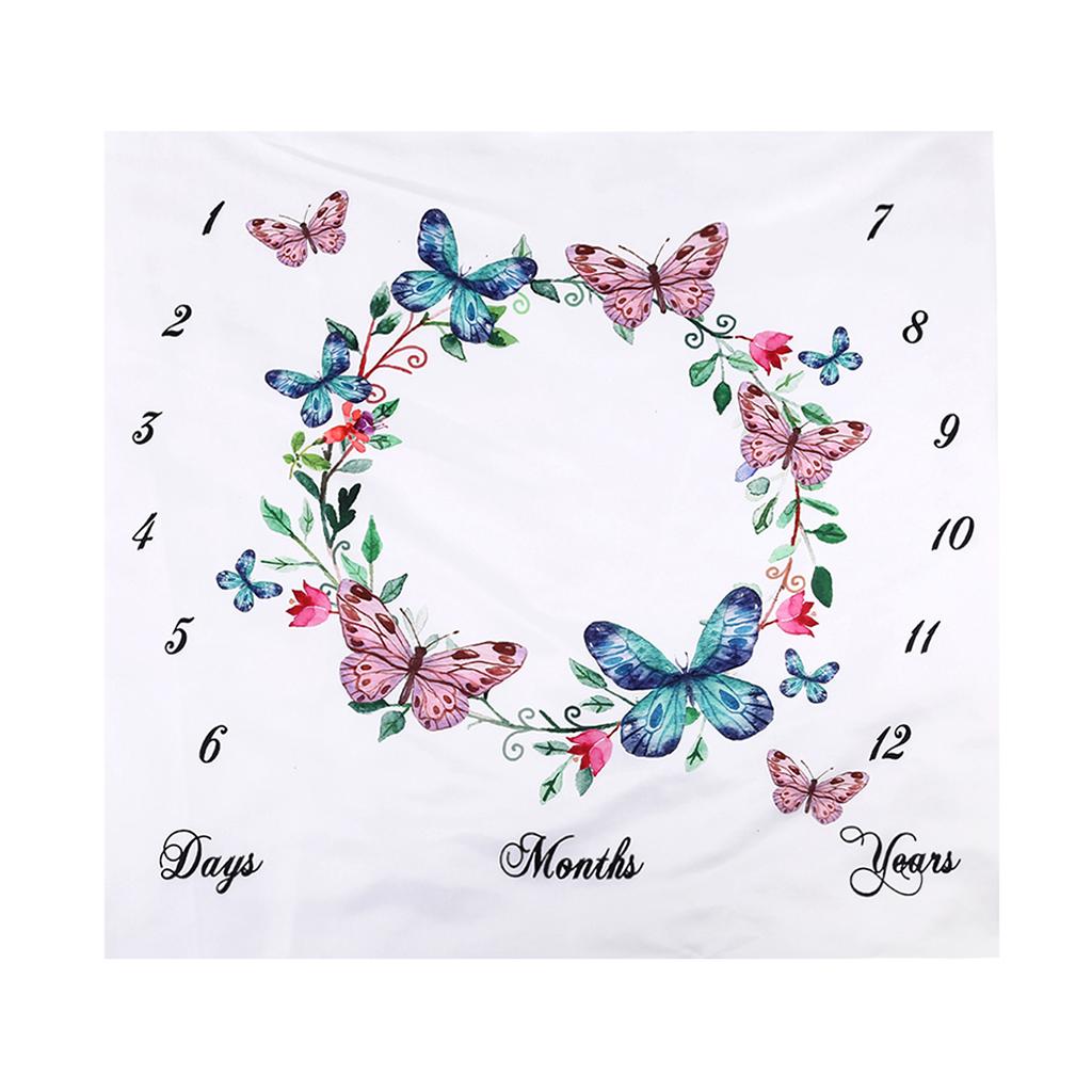 Weeks Monthly Baby Blanket Newborn Photo Props Backdrop Butterfly