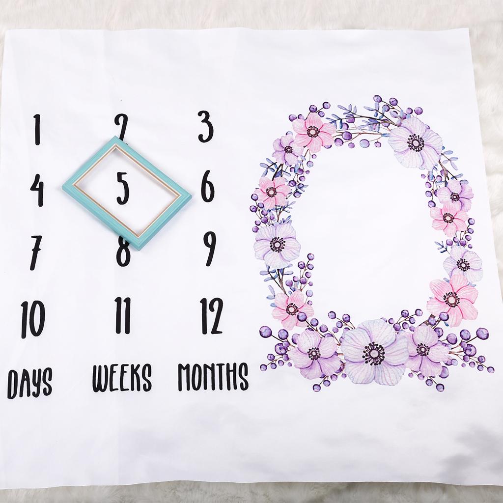 Weeks Monthly Baby Blanket Newborn Photo Props Backdrop Flower