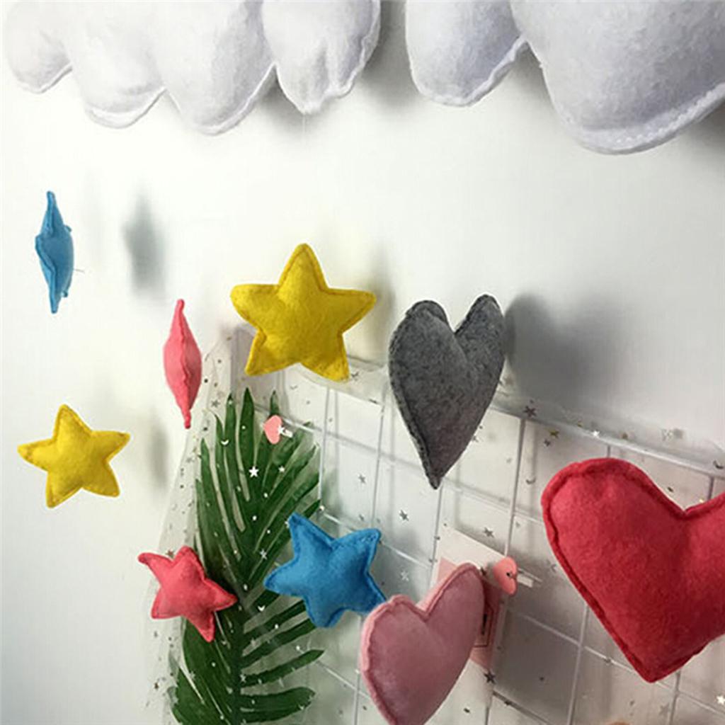 Love Heart Star Baby Nursery Mobile Wall Hanging Decor Love Heart White