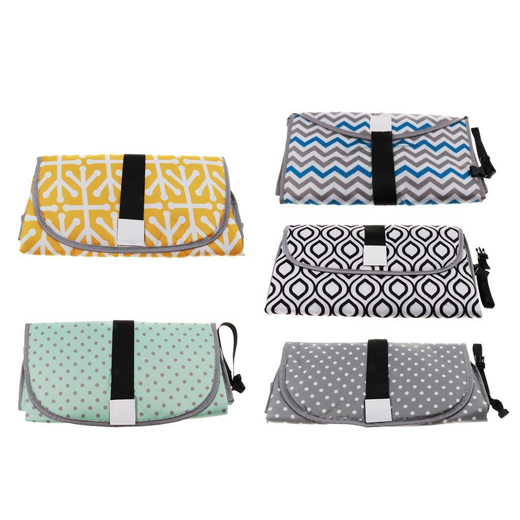 Baby Portable Changing Pad 3-in-1 Diaper Clutch Changing Station Wave