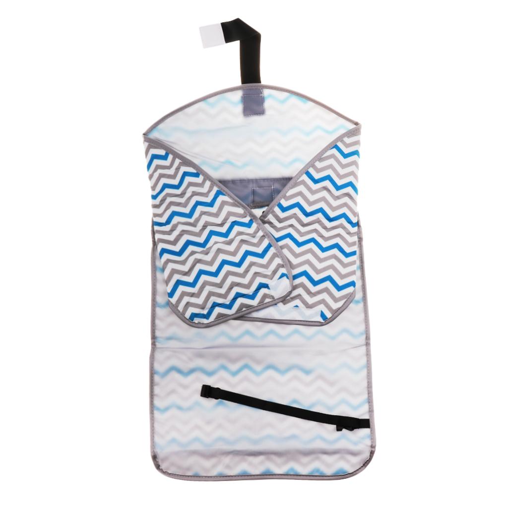Baby Portable Changing Pad 3-in-1 Diaper Clutch Changing Station Wave