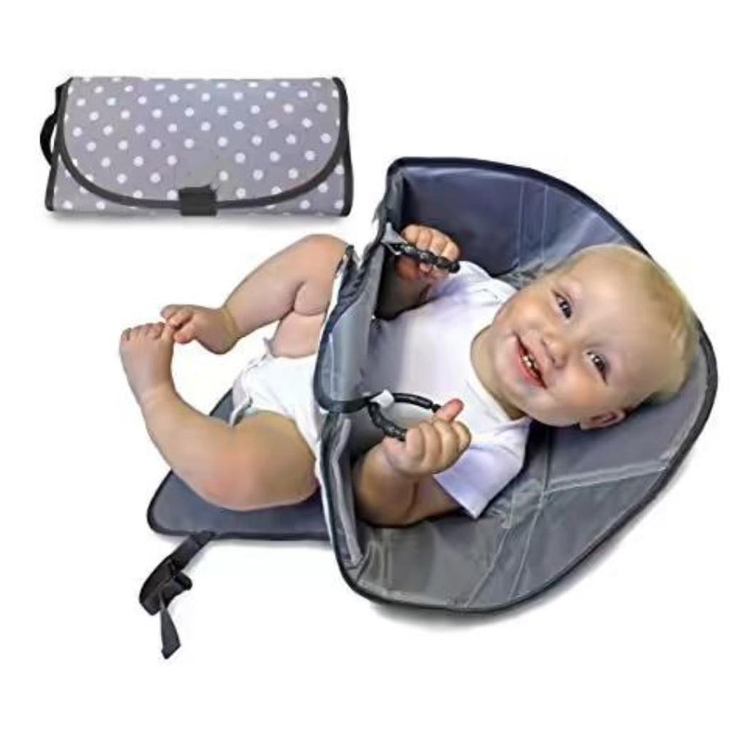 Baby Portable Changing Pad 3-in-1 Diaper Clutch Changing Station Wave