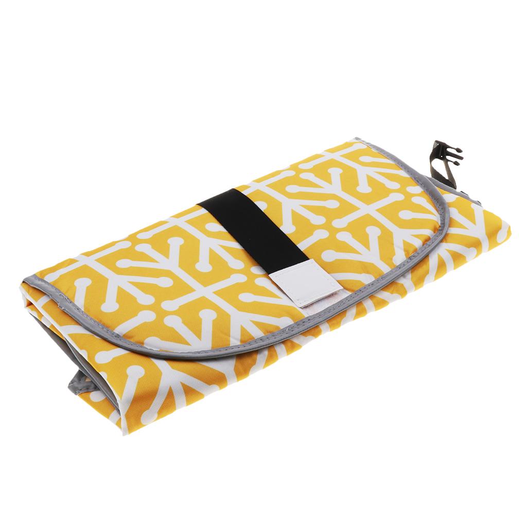Baby Portable Changing Pad 3-in-1 Diaper Clutch Changing Station Yellow