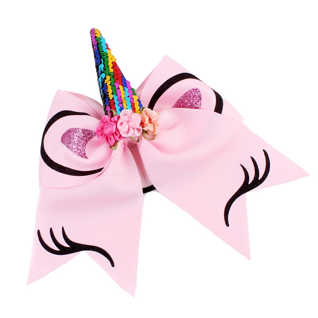 Kids Bows Hair Band Glitter Headband Birthday Party Flower Crown Pink