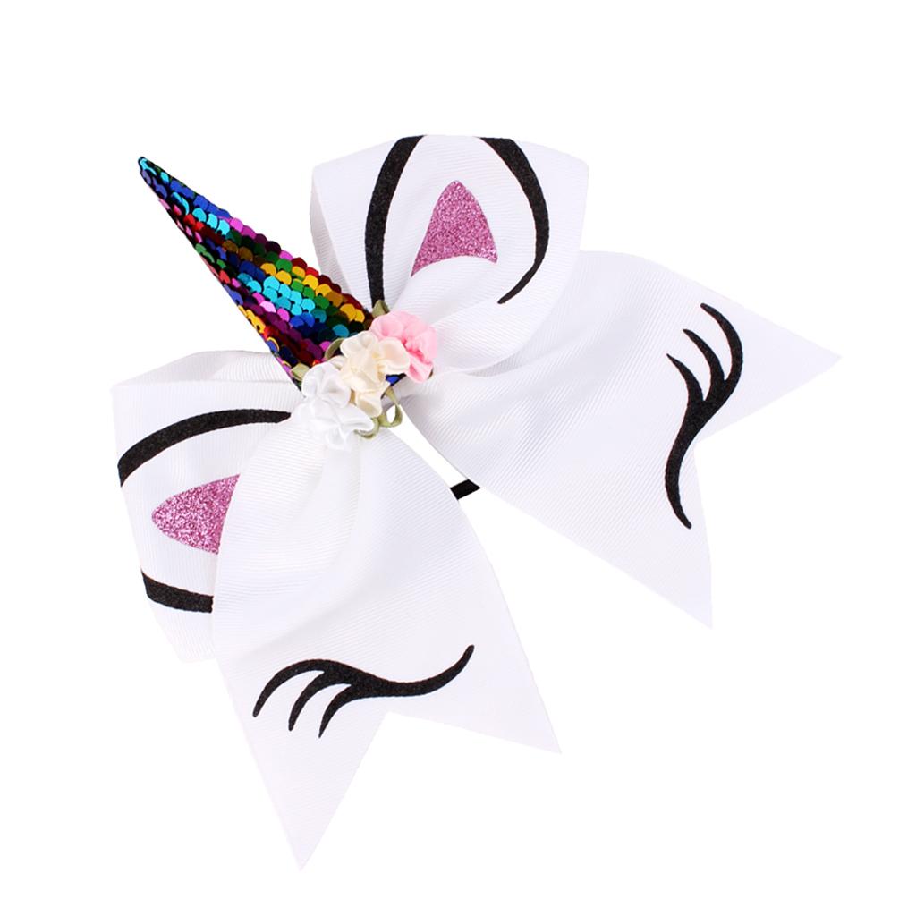 Kids Bows Hair Band Glitter Headband Birthday Party Flower Crown White