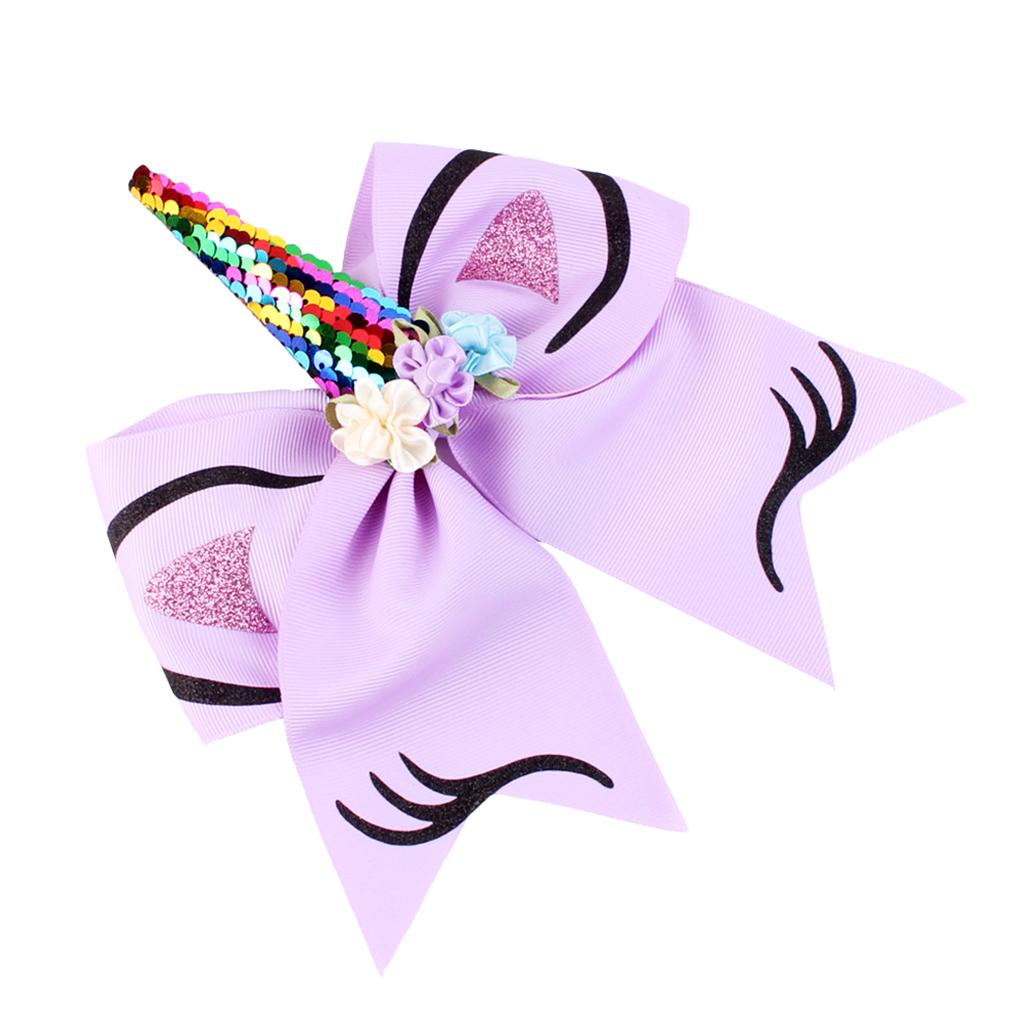 Kids Bows Hair Band Glitter Headband Birthday Party Flower Crown Purple