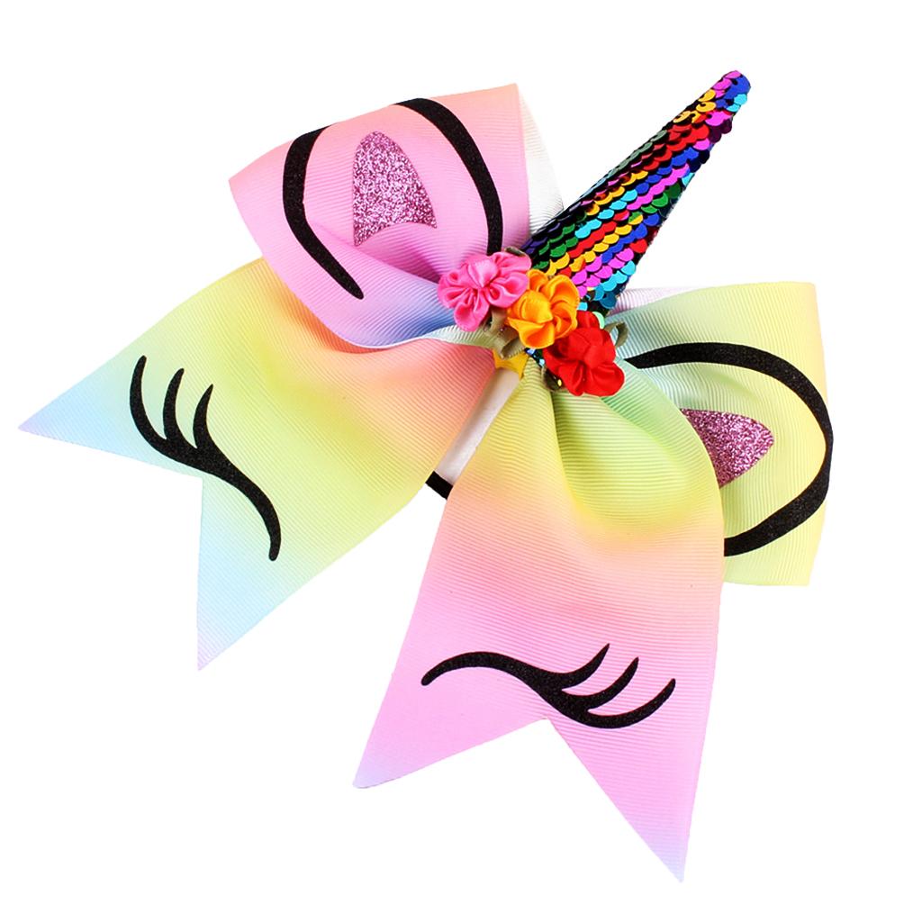 Kids Bows Hair Band Glitter Headband Birthday Party Flower Crown Colorful