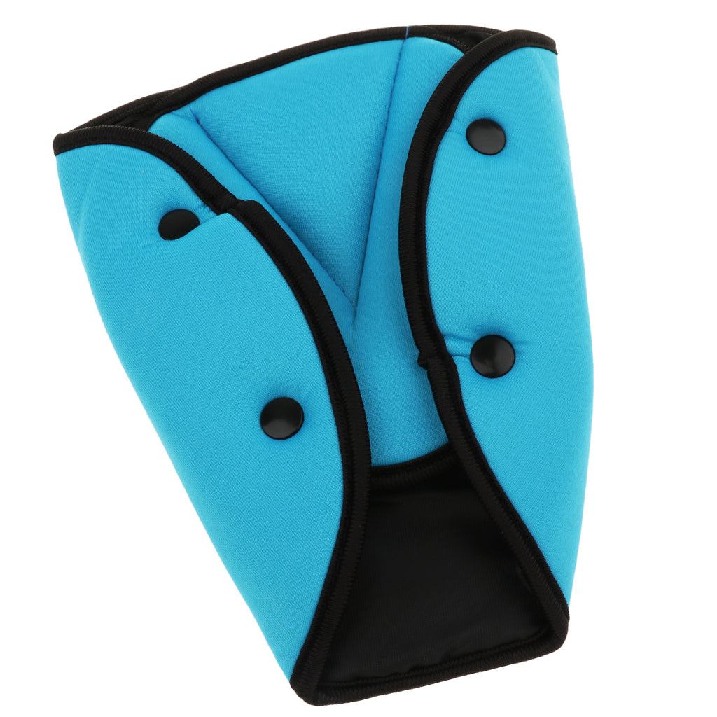 Car Baby Safe Cover Harness Strap Adjuster Pad Kid Seat Belt Clip Blue