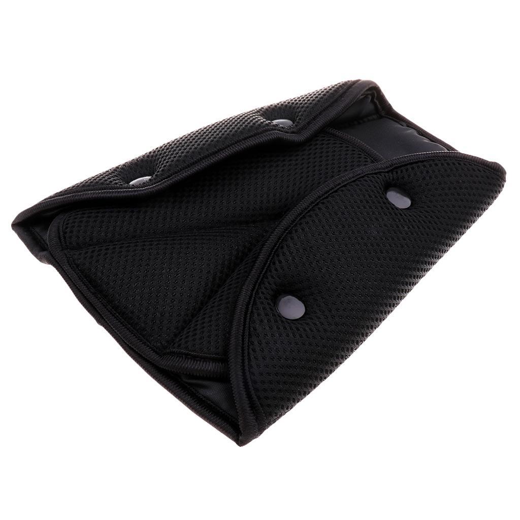 Car Baby Safe Cover Harness Strap Adjuster Pad Kid Seat Belt Clip Mesh Black
