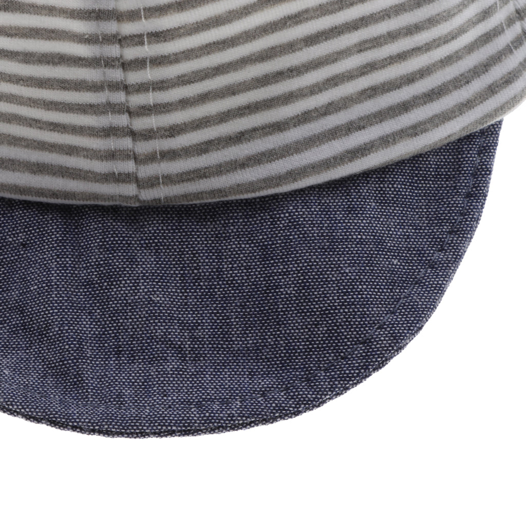 Baby Boy Hats Striped Soft Cotton Sunhat Baseball Cap Sun Hat Beret Gray