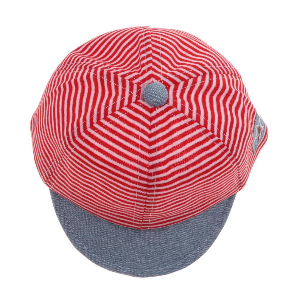 Baby Boy Hats Striped Soft Cotton Sunhat Baseball Cap Sun Hat Beret Red