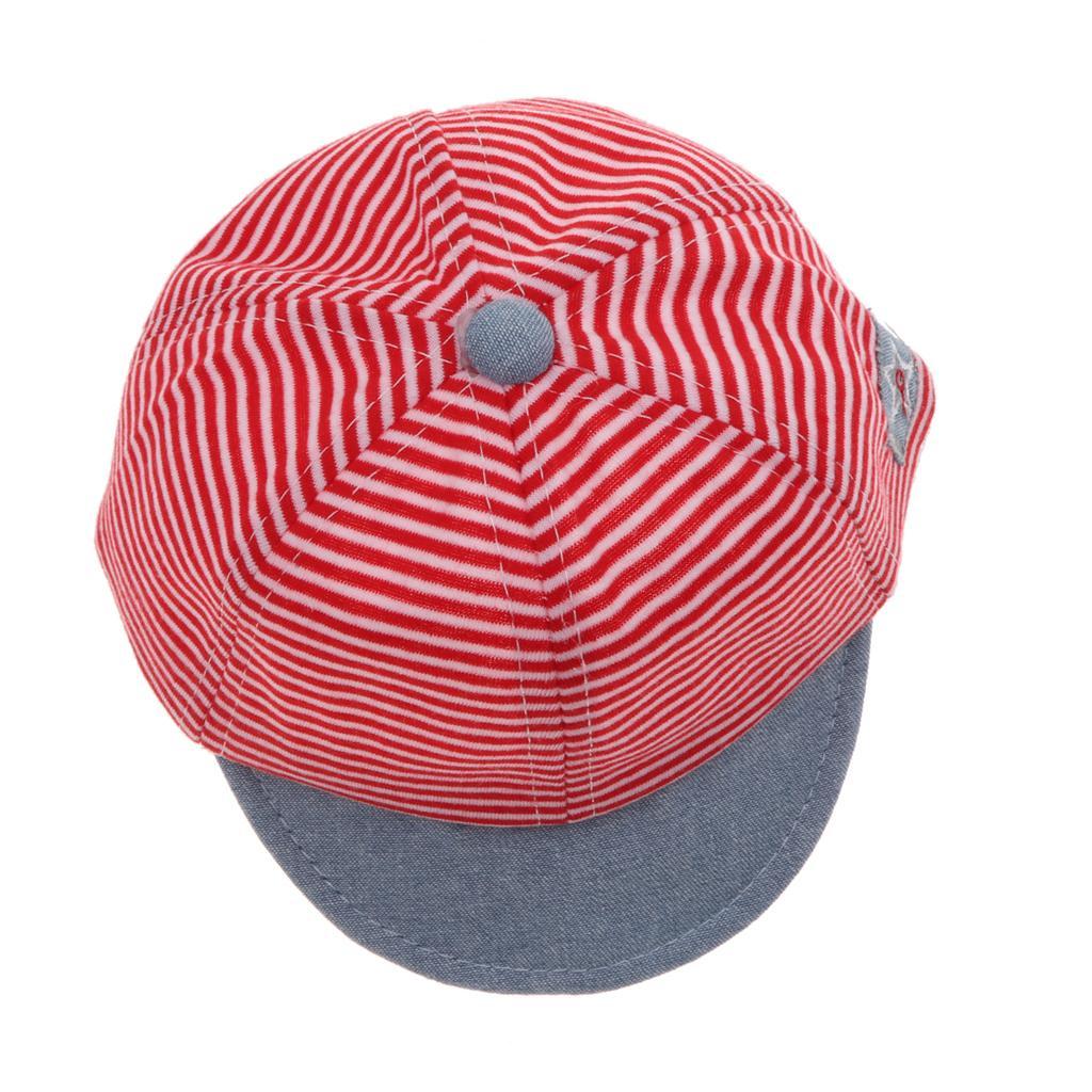 Baby Boy Hats Striped Soft Cotton Sunhat Baseball Cap Sun Hat Beret Red