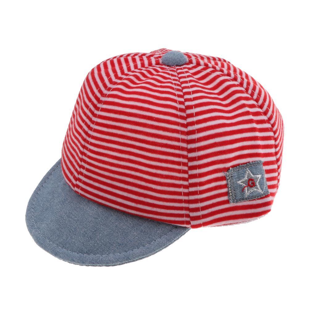 Baby Boy Hats Striped Soft Cotton Sunhat Baseball Cap Sun Hat Beret Red