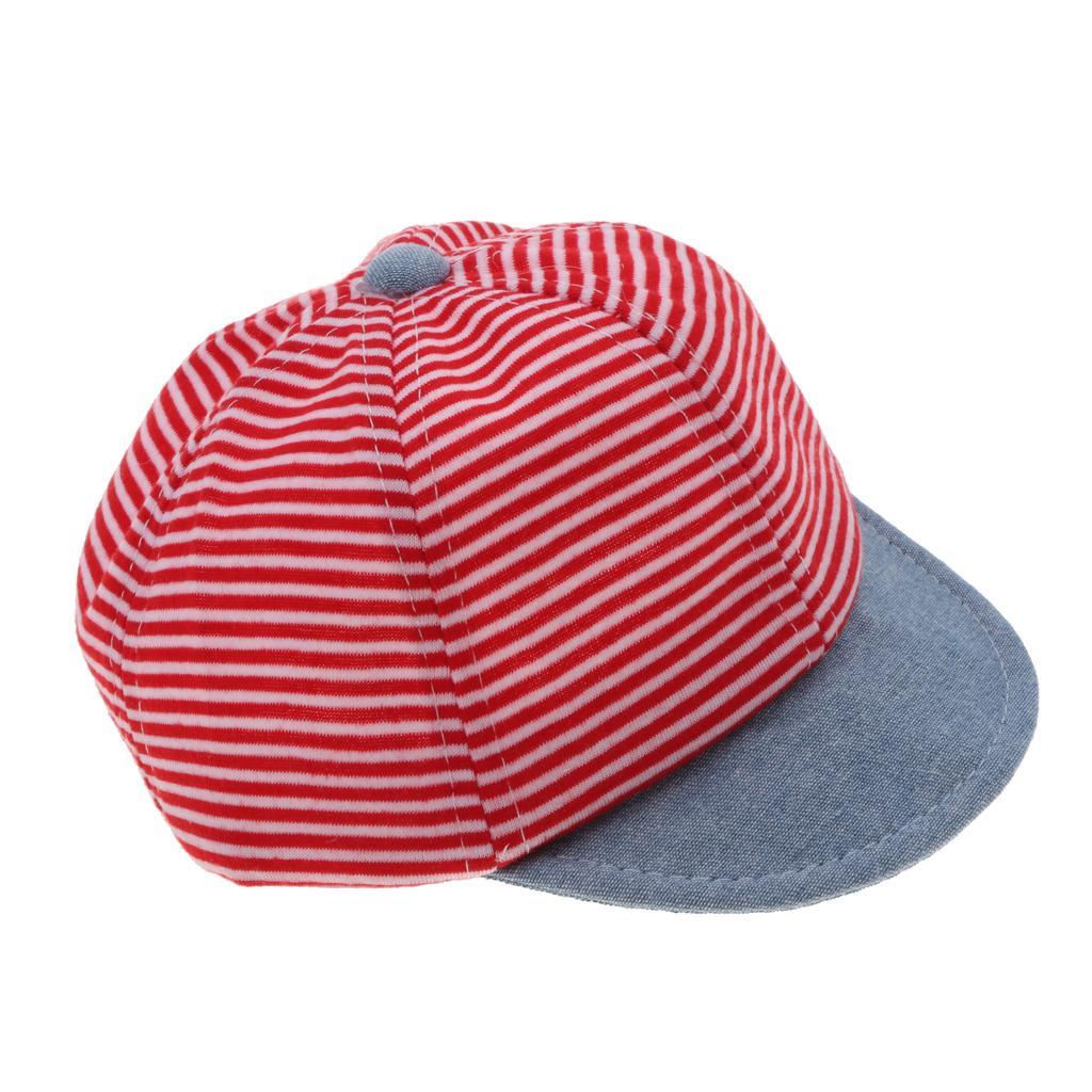 Baby Boy Hats Striped Soft Cotton Sunhat Baseball Cap Sun Hat Beret Red