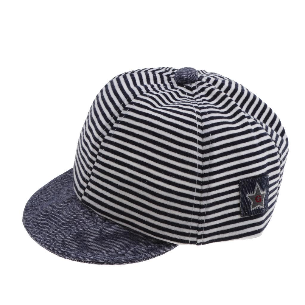 Baby Boy Hats Striped Soft Cotton Sunhat Baseball Cap Sun Hat Beret Navy