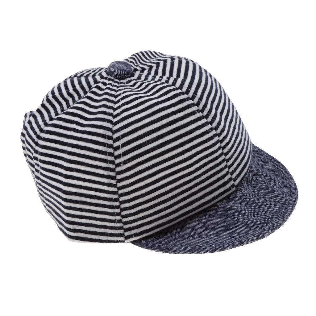 Baby Boy Hats Striped Soft Cotton Sunhat Baseball Cap Sun Hat Beret Navy