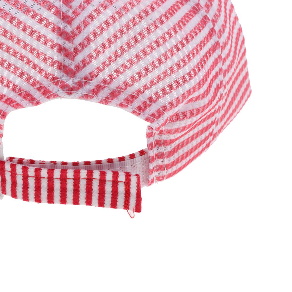 Baby Boy Hats Striped Soft Cotton Sunhat Baseball Cap Sun Hat Beret Mesh-Red