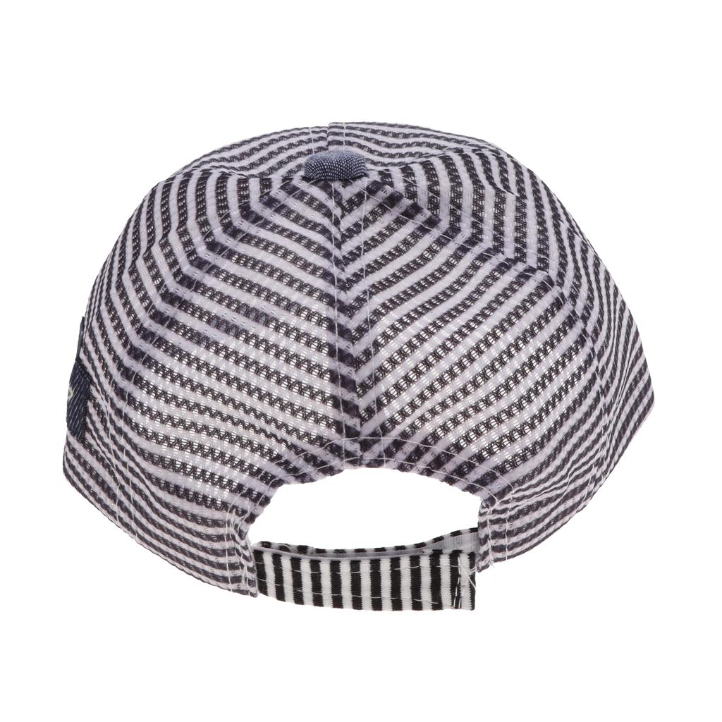 Baby Boy Hats Striped Soft Cotton Sunhat Baseball Cap Sun Hat Beret Mesh-Navy