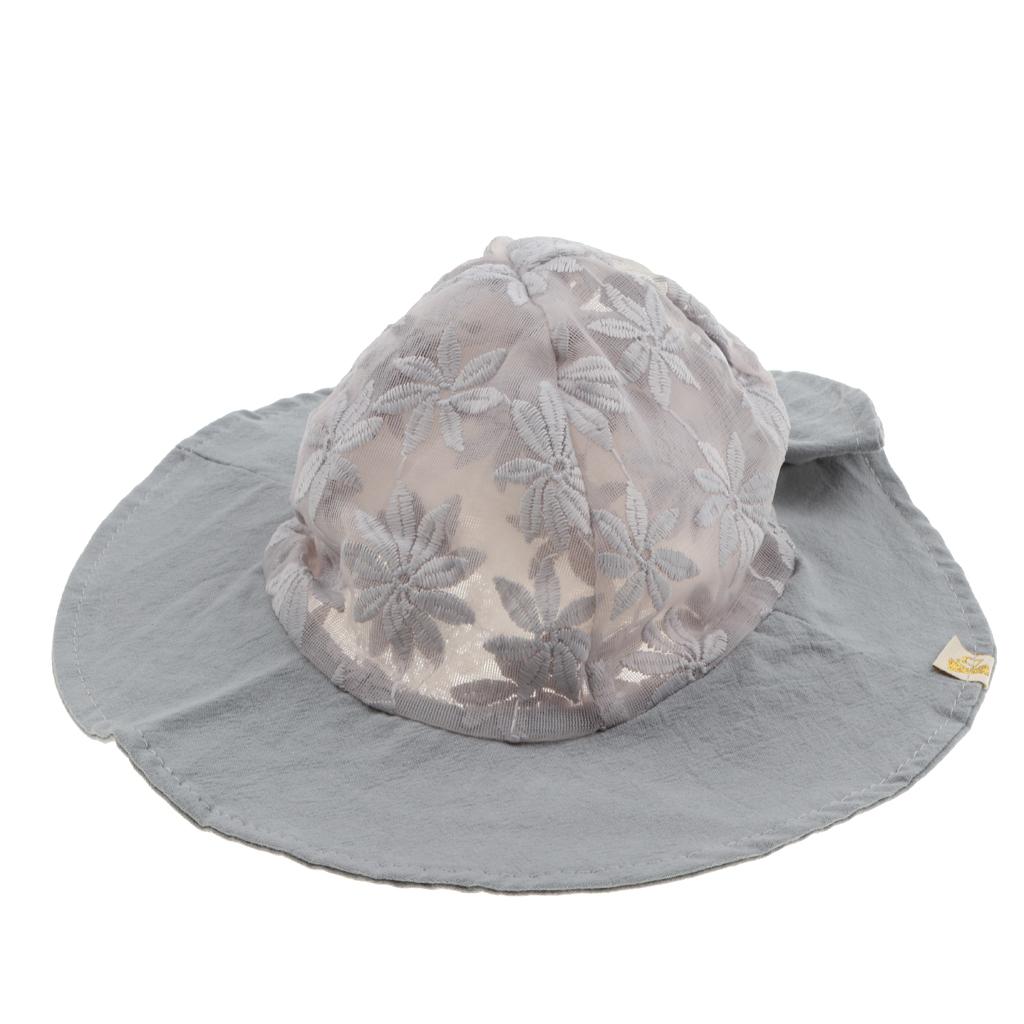 Baby Toddler Kids Bucket Breathable Sun Hat with Chin Strap Gray