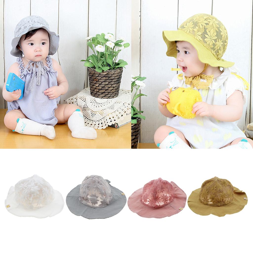 Baby Toddler Kids Bucket Breathable Sun Hat with Chin Strap Gray