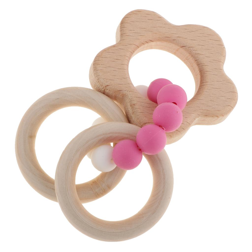 Baby Teething Bead Wood Teether Bracelet Infant Grasping Toy Cloud