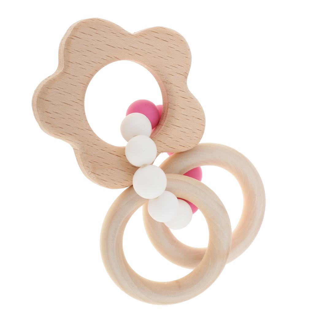 Baby Teething Bead Wood Teether Bracelet Infant Grasping Toy Cloud