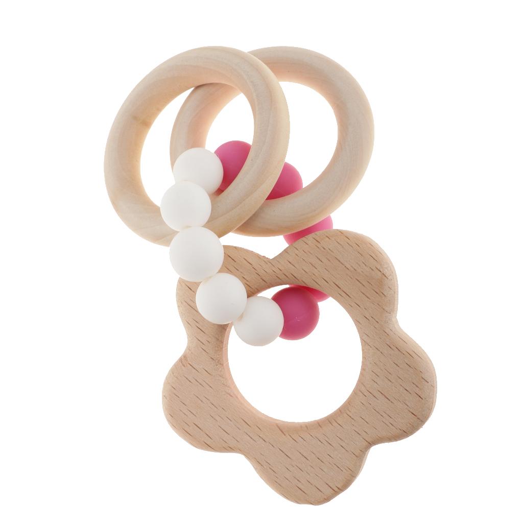 Baby Teething Bead Wood Teether Bracelet Infant Grasping Toy Cloud