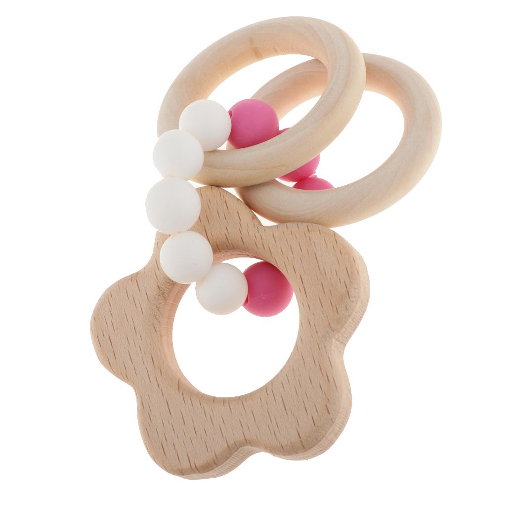 Baby Teething Bead Wood Teether Bracelet Infant Grasping Toy Cloud