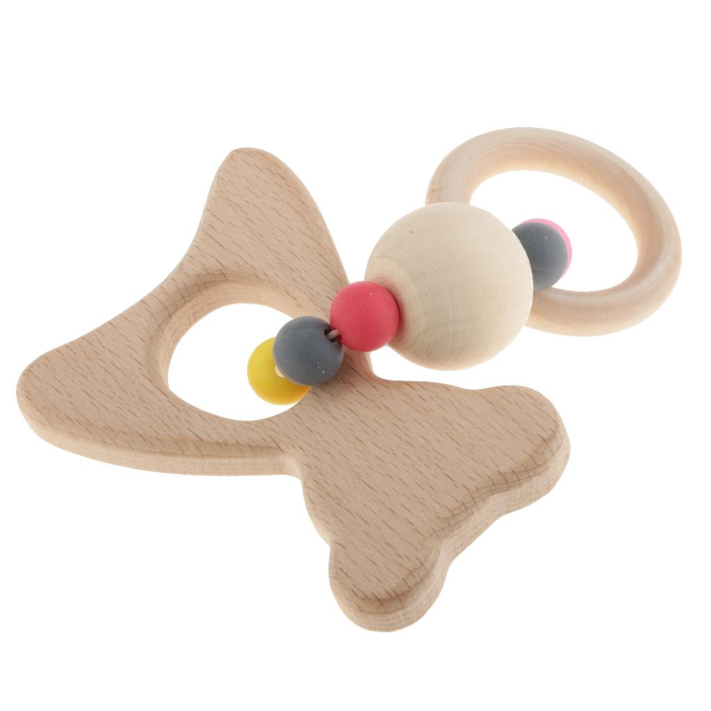 Baby Teething Bead Wood Teether Bracelet Infant Grasping Toy Bear