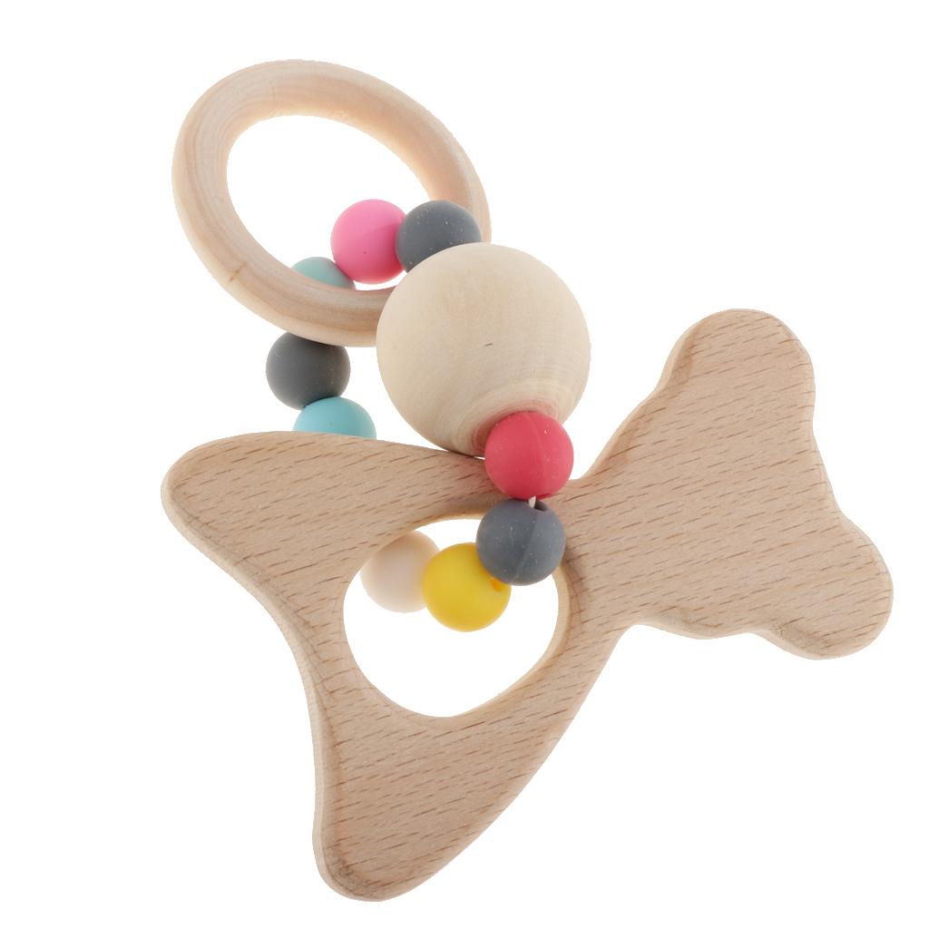 Baby Teething Bead Wood Teether Bracelet Infant Grasping Toy Bear