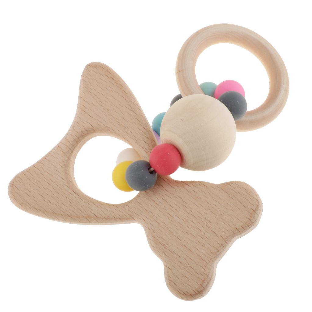 Baby Teething Bead Wood Teether Bracelet Infant Grasping Toy Bear