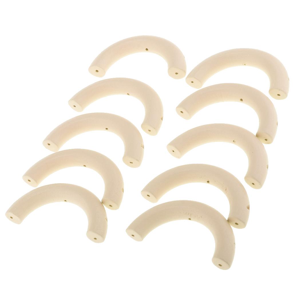 10 Pieces Colored Three-Hole Wood Ring Teether for Baby Teether Toys  Yellow